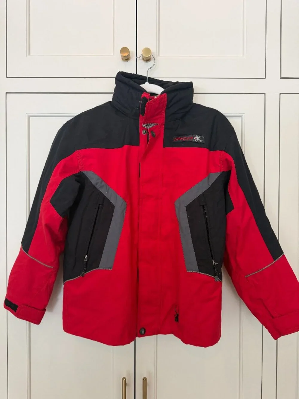 Spyder Youth Ski Jacket | Red, Black, and Gray | Size Youth 12 + Columbia Fleece